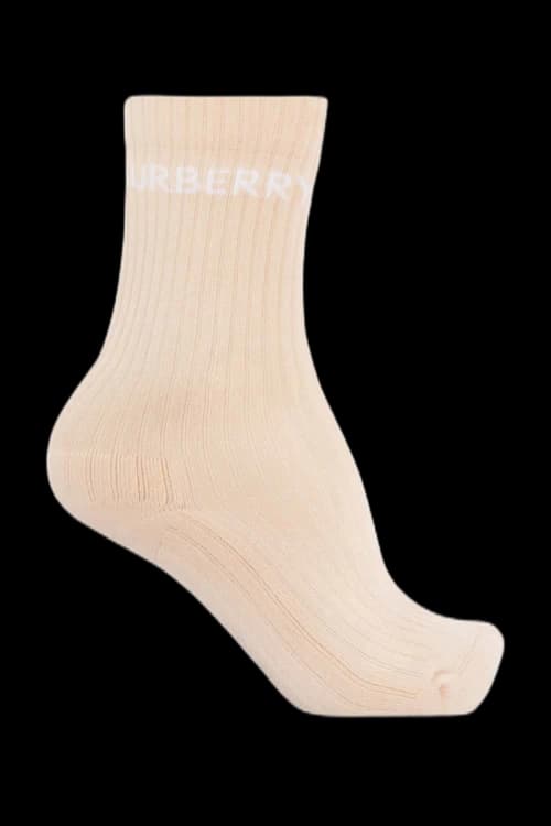 Burberry Logo Cotton Socks Peach
