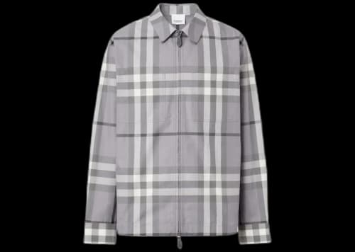 Burberry Zip Front Shirt Grey