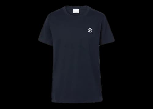 Burberry Monogram Motif Cotton T-shirt Caol Blue/White
