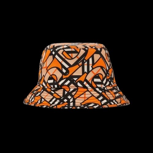 Burberry Monogram Print Bucket Hat Orange