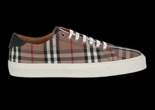 Burberry Check Print Low-Top Sneaker Dark Brown