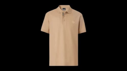 Burberry Branded Circle Logo Shirt Camel Beige