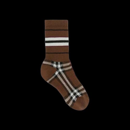 Burberry Check Socks Brown