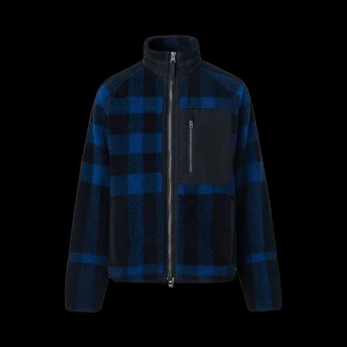 Burberry Exploded Check Fleece Funnel Neck Jacket 'Deep Royal Blue'