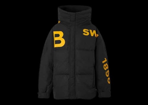 Burberry Horseferry Print Nylon Hooded Puffer Jacket Black/Yellow