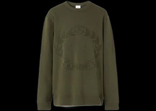 Burberry Oak Leaf Crest-Embroidered Sweatshirt Green