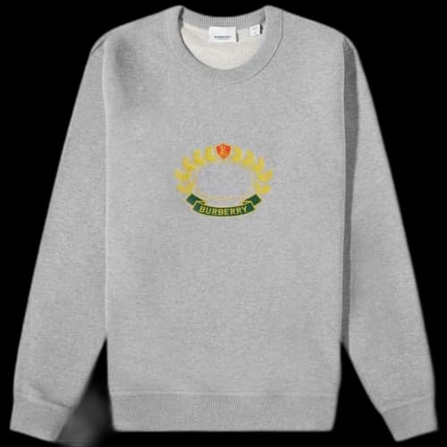 Burberry Addiscombe Laurel Logo Crew Sweatshirt Grey
