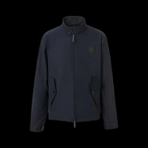 Burberry Letter Graphic Applique Harrington Jacket Navy