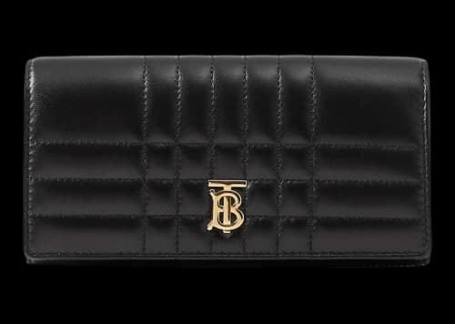 Burberry Quilted Leather Lola Continental Wallet Black /Light Gold