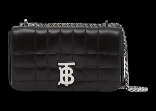 Burberry Quilted Leather Mini Lola Crossbody Bag Black/Silver-tone