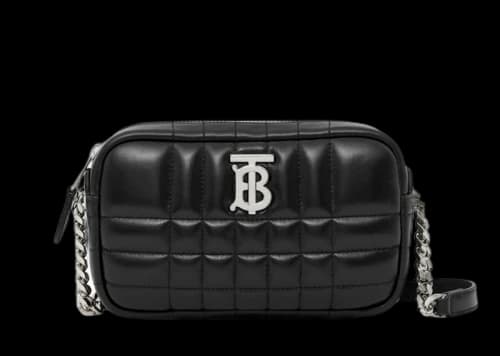 Burberry Quilted Leather Mini Lola Camera Bag Black/Silver-tone