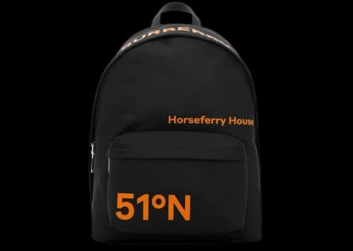 Burberry Coordinates-Print Econyl Backpack Black/Orange