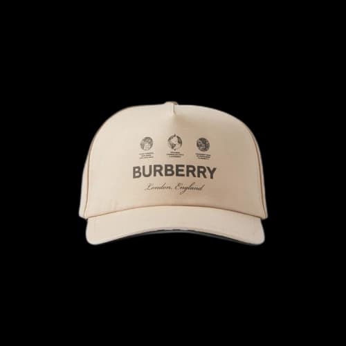 Burberry Logo Print Baseball Cap Sand Beige