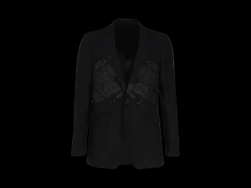 Burberry Graphic Printed Tailored Jacket Black