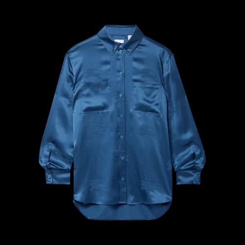 Burberry Logo Pattern Long-Sleeve Shirt 'Muted Navy'