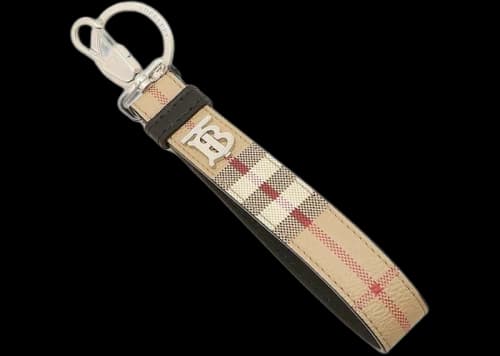 Burberry TB Check Keychain Beige/Black