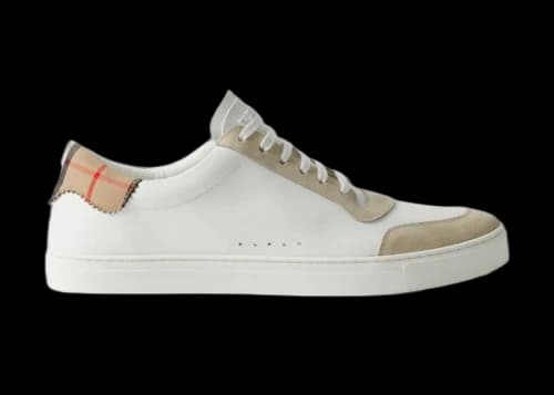 Burberry Cotton Check Sneakers Neutral White