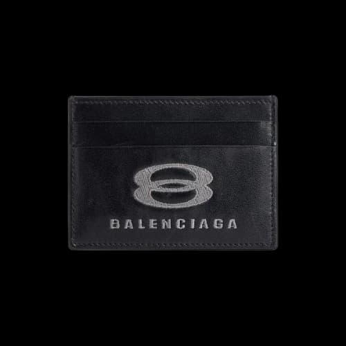 Balenciaga Unity Logo Embroidered Card Holder 'Black'