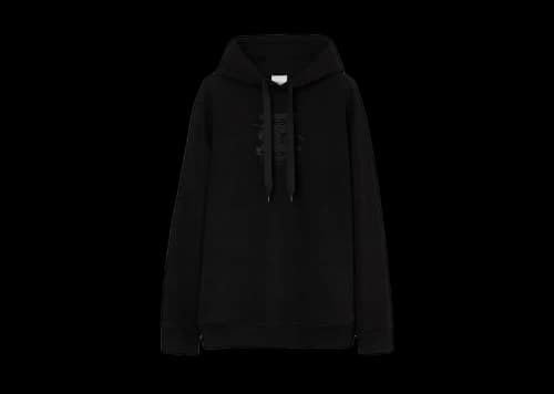Burberry Embroidered Monogram EKD Cotton Hoodie Black