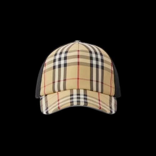 Burberry Check and Mesh Cap 'Archive Beige'