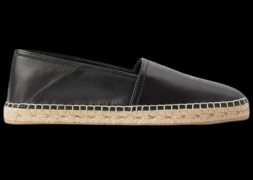 Burberry EKD Round-Toe Leather Espadrille Black