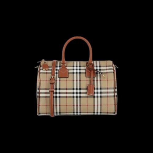 Burberry Medium Check Bowling Bag Vintage Check Briar Brown