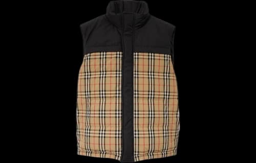 Burberry Check Panel Reversible Gilet Black/Archive Beige
