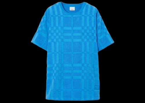 Burberry Willesden Towelling Check T-Shirt Blue