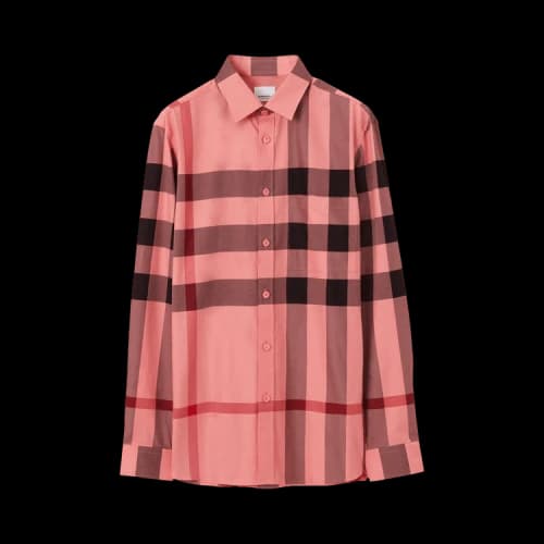 Burberry Long-Sleeve Check Button Down Shirt 'Candy Pink'