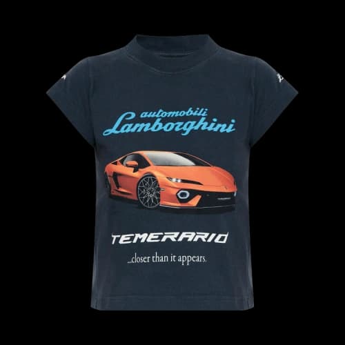 Balenciaga Automobili Lamborghini Shrunk T-Shirt 'Faded Washed Black'