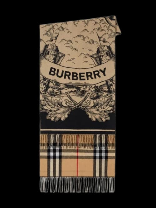 Burberry Giant Check Cashmere Scarf Archive Beige