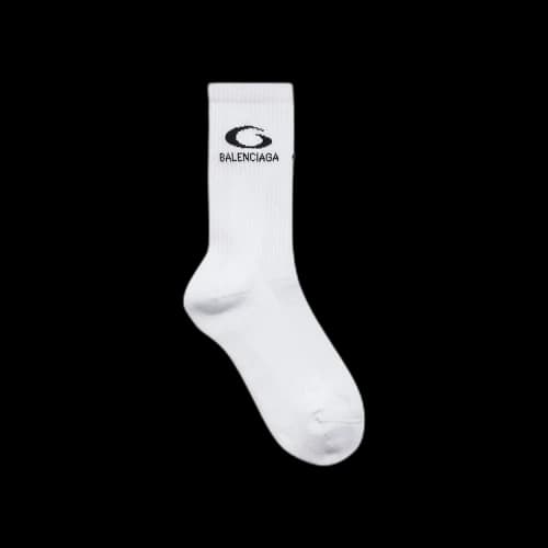 Balenciaga Loop Sports Icon Socks 'White/Black'