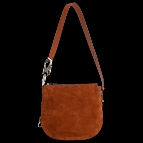 Burberry Asymmetric Design Suede Shoulder Bag 'Bruciato'
