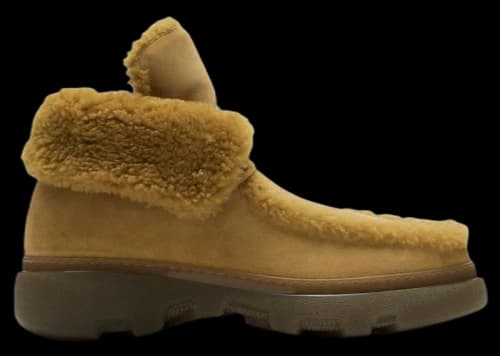 Burberry Shearling Embellished Suede Creeper Boot Yellow