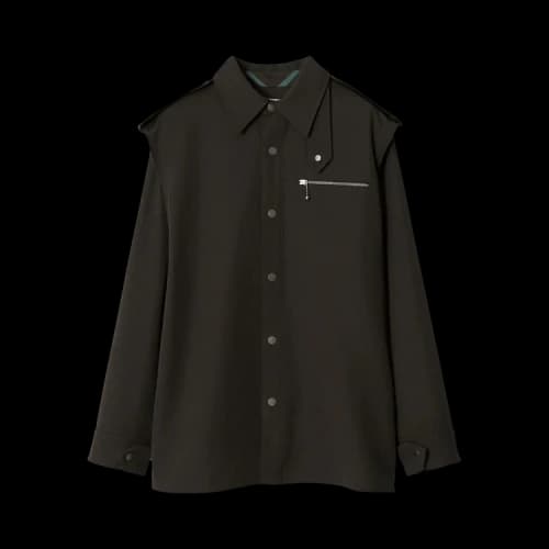 Burberry Wool Gabardine Shirt 'Black'