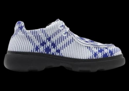 Burberry Creeper Lace-up Ekd Check Print Blue White