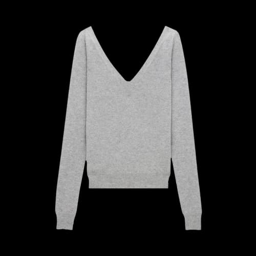Saint Laurent V-Neck Cashmere Sweater 'Grey'