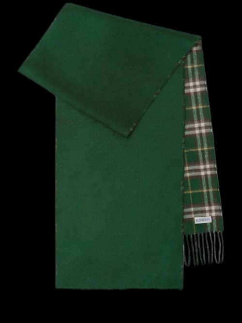 Burberry Reversible Vintage Check Cashmere Scarf Ivy