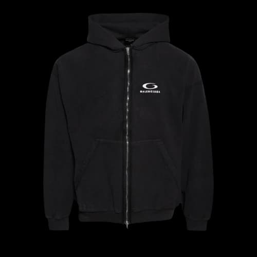 Balenciaga Loop Sports Icon Inside-Out Hoodie 'Washed Black'