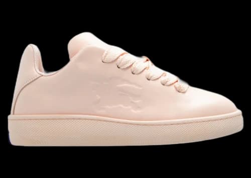 Burberry Box Leather Sneakers Nude Neutrals Equestrian Knight Motif (Women's)