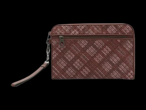 Bottega Veneta Intrecciato Polka Dot Document Case Wristlet Purple
