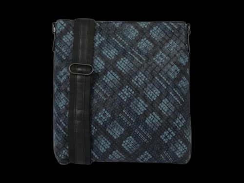 Bottega Veneta Tartan Dot Imitation Messenger Bag Navy/Black