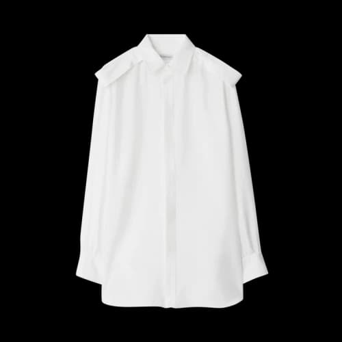 Burberry Shoulder Button Silk Shirt Grain