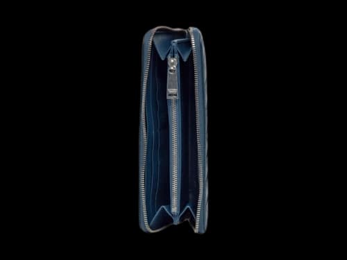 Bottega Veneta Long Zipper Leather Wallet Blue