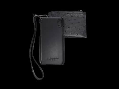 Bottega Veneta Leather iPhone Case and Wallet Wristlet Black