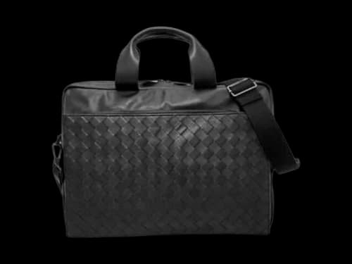 Bottega Veneta Intrecciato Ultra-light Leather Briefcase Black