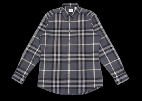 Burberry Check Cotton Shirt Grey/White