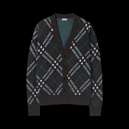 Burberry Check Wool Blend Cardigan 'Snug'