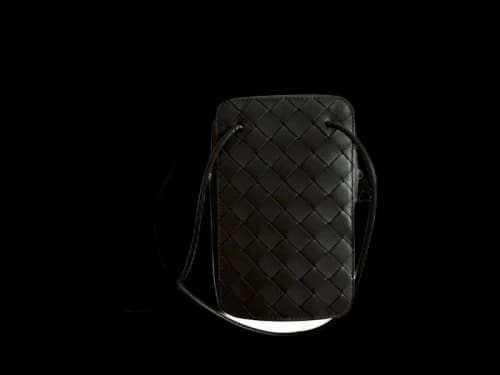 Bottega Veneta Intrecciato Shoulder Bag Black