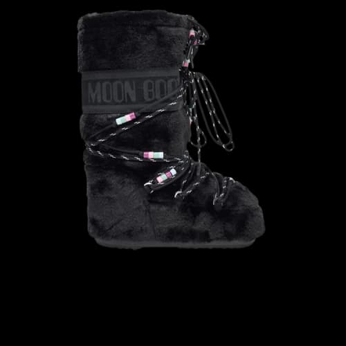 Moon Boot Icon Faux-Fur Boot Black Beads